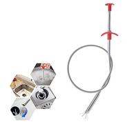 Pulitore di scarico 60 cm / 23,6 pollici Pulitore flessibile per lavello Asta di scarico Strumento serpente di scarico con tubo a molla Spazzola per la pulizia del lavello da cucina facile da usare