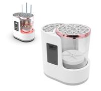 Pulitore e Asciugatore Automatico per Pennelli da Trucco Elettrico con Timer di Asciugatura, 850 RPM, Alimentazione USB, Separazione Bagnato/Asciutto, Timer Automatico 2H 5H