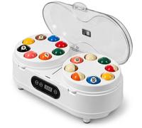 Pulitore e lucidante automatico per palline da biliardo e snooker, bianco | Pulitore elettrico a doppio motore con dischi in feltro di lana, comandi touch e conto alla rovescia LCD