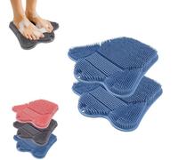 Pulitore e massaggiatore per piedi - Scrubber doccia con ventose antiscivolo, superficie esfoliante a doppia texture pulisce/leviga i piedi senza piegarsi, migliora la circolazione e lenisce i piedi