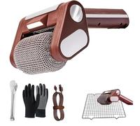 Pulitore elettrico for barbecue senza setole - Spazzola for barbecue senza fili senza setole con luce LED - Attrezzo for barbecue ricaricabile con rullo in acciaio inox a 350 giri/min