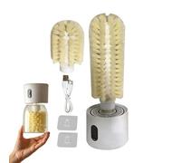 Pulitore Elettrico per Bottiglie | Testina Di Pulizia Lunga E Corta | Spazzola Con Strofinaccio Per Bottiglie D'Acqua E Tazze | Per Casa Cucina Lavello Ristorante Bar Da Viaggio Bicchiere Tumbler Drin