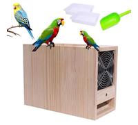 Pulitore Elettrico per Cereali con 2 Vassoi In Legno, Vagliatore per Semi di Uccelli e Separatore di Gusci Soffiati per Una Pulizia Efficiente di Miglio e Cereali Misti