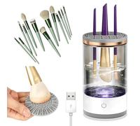 Pulitore elettrico per pennelli da trucco, macchina per la pulizia automatica dei pennelli da trucco, per spugne e pennelli da trucco, motore da 7000 giri/min, pulizia automatica, ricarica rapida USB