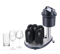 Pulitore elettrico per vetri con base a ventosa e spazzole multiple, rotazione a 360 gradi per una pulizia efficiente di finestre e superfici