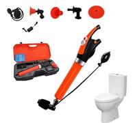 Pulitore elettrico portatile per scarichi con barometro in tempo reale e set di attrezzi per WC, lavandino e intasamenti del tubo