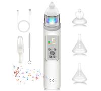 Pulitore Elettrico Ricaricabile con Musica Rilassante, Luce LED e 5 Livelli di Aspirazione Regolabili - 3 Punte in Silicone Morbido