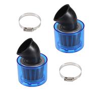 Pulitore filtro aria piegato 42mm/1.65" per moto 110-125cc Blu 2 pezzi