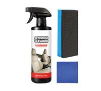 Pulitore Interni Auto,Detergente Spray Sedili Auto con Strofinaccio e Spugna - 237ml Spray Rinfrescante Interni per Sedili in Pelle Cruscotto Console Porte