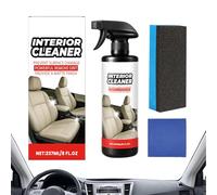 Pulitore Interni Auto,Detergente Spray Sedili Auto con Strofinaccio e Spugna - 237ml Spray Rinfrescante Interni per Sedili in Pelle Cruscotto Console Porte