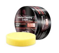 Pulitore Pelle Auto e Rinnova Gomma - Crema Detergente Interni Auto 100g con Spugna Applicatrice, Trattamento Professionale per Sedili, Volante e Cruscotto in Pelle, Ecopelle e Gomma