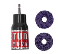 Pulitore per bulloni e mozzi ruota con spazzola metallica e 2 mole abrasive strumento per la rimozione della ruggine dai bulloni set di smerigliatrici per mozzi ruota per chiave a percussione da 1/2 p
