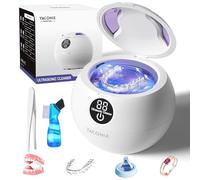 Pulitore per denti a ultrasuoni 45KHz Pulitore per denti con 3 modalità Timer digitale Paradenti per protesi Protesi Protezione notturna Aligner Bretelle Spazzolino Gioielli