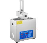 Pulitore per Dischi in Vinile a ultrasuoni da 6 Litri con riscaldatore e Timer Digitale, Lavatrice a Rotazione Automatica per 4 Dischi, Serbatoio SUS304, Kit stendino Incluso (A)