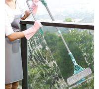 Pulitore per finestre, asta telescopica a forma di U per grattacielo, estrattore per finestre esterne, set di pulizia per vetri - pulizia senza strisce per finestre e