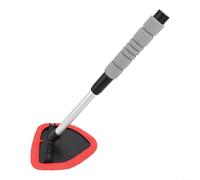 Pulitore per finestrini auto con manico retrattile e testa girevole a 180°, include 3 panni in microfibra e flacone spray per la pulizia interna ed esterna dei vetri (rosso)