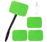 Pulitore per Parabrezza Auto, Parabrezza Pulitore Spazzola Cleaner, Pulitore per Vetri Auto con 4 Pastiglie in Microfibra Lavabili, per La Pulizia del Vetro del Parabrezza Dell'Auto