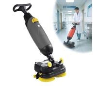 Pulitore per pavimenti portatile a doppia spazzola, piccolo pulitore per pavimenti portatile a doppia spazzola, adatto per case, uffici, bagni e piccoli spazi commerciali.(Gray)