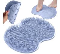 Pulitore per piedi e schiena per la doccia - Tappetino massaggiante in silicone con ventose - Tappetino massaggiante e spazzola per piedi - tappetino antiscivolo - spazzola per piedi & scrubber