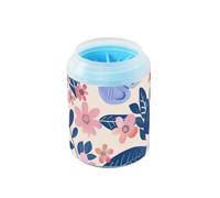 Pulitore per piedi riutilizzabile con farfalle e fiori blu pastello con spazzola in silicone morbido kit di pulizia per cani e gatti di piccola taglia media