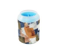 Pulitore per piedi riutilizzabile con motivo a toppe multicolore con spazzola in silicone morbido, essenziale per tutti i proprietari di animali domestici, adatto per cani di taglia piccola, media e