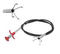 Pulitore per scarico, Gripper a 4 dita, a spirale per la pulizia dei tubi, a spirale, per la cucina, il bagno, i servizi igienici, le fogne (rosso, 3 m)