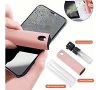 Pulitore per schermo 2-in-1 pratico per telefoni cellulari, tablet, display per auto, con nebulizzatore e panno, spray delicato, rimuove sporco e grasso, non irritante, perfetto per la pulizia di sche