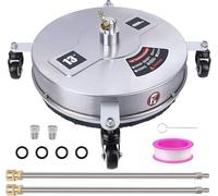 Pulitore per superfici idropulitrice da 33 cm con 4 ruote, alloggiamento in acciaio inossidabile e connettore rapido da 1/4", attacco per idropulitrice con 2 bacchette di prolunga, 2 ugelli di