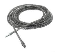 Pulitore per tubi elettrico con testa a molla da 5 m, in acciaio al manganese, compatibile con trapano, per scarichi intasati in cucina e bagno, doccia, scarico pavimento (10 metri)