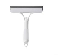 Pulitore per vetri 3 in 1 con flacone spray e lavavetri a doppio bordo, per auto, casa, vetro e piani di lavoro in vetro (bianco)