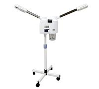 Pulitore pori, umidificatore per il viso, sauna facciale, vaporizzatore per il viso, doppio tubo, a freddo e a vapore caldo, 800 W, girevole a 360°, regolabile da 10 a 20 cm