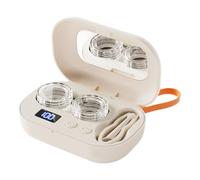 Pulitore portatile a contatto - Kit di custodia a ultrasuoni, dispositivo elettrico di supporto, comodo per casa, palestra, ufficio, hotel, sport, corsa, soluzione per la cura degli occhi dal