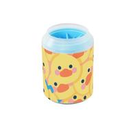 Pulitore portatile per cani con anatra gialla a forma di anatra e massaggiatore, in morbido silicone, per cani di taglia piccola, media e grande