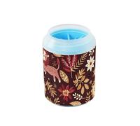 Pulitore portatile per zampe di leone marrone retrò con spazzola in silicone morbido essenziale per tutti i proprietari di animali domestici per cani di taglia media e grande