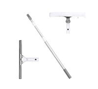Pulitore professionale per lavavetri, spazzola doccia con asta di prolunga, bordo in gomma da 35 cm, regolabile da 110 a 290 cm, manico telescopico in alluminio, 3 m