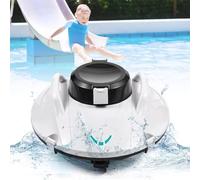 Pulitore robotico per piscine senza fili con indicatore LED, auto-parcheggio, potente aspirazione per 120 minuti, adatto per piscine fuori terra e interrate fino a 250 m