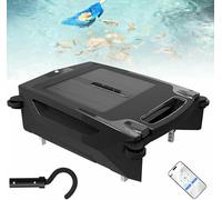 Pulitore robotico per Piscine, Skimmer Automatico Solare per Piscine, pulitori per Piscine da 80㎡ a 450 µm, Skimmer con 2 modalità di Ricarica, aspirapolvere per Piscine Fuori Terra