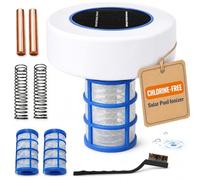 Pulitore solare ionizzatore per piscine, purificatore per piscina agli ioni d'argento con 2 set di accessori, senza cloro, per piscine fuori terra, spa, vasche idromassaggio