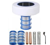 Pulitore solare ionizzatore per piscine, purificatore per piscine color argento rame con 2 accessori per piscina fuori terra spa vasca idromassaggio