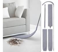 Pulitore spaccato retrattile, spazzola piatta per spolverare fino a allungabile e due rivestimenti in microfibra, pulitore retrattile per sotto divano, armadi, letto, polvere