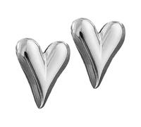 Pulitore Stampaggio Trapano Kit Stud Puffy Heart Earrings For Women Heart Stud For Thick Heart Kit Perline Stampi Kit Recensione Gioielli (Silver, One Size)