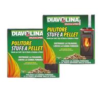 Pulitore Stufe a Pellet, Distrugge la Fuliggine, Libera la Canna Fumaria, Ideale per Tutti i Tipi di Stufe e Caldaie a Pellet, Formato da 1,5kg (2 Unità)