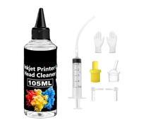 Pulitore testina di stampa, compatibile con Epson, 105ML | Liquido e strumento di pulizia per sbloccare l'ugello e rimuovere macchie di inchiostro(Black on White)