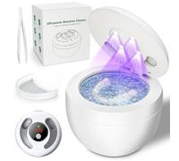 Pulitore ultrasonico per protesi 45 kHz, con timer digitale a 4 modalità, portatile, 200 ml, per paradenti notturni, allineatori, bretelle, spazzolini, gioielli e altro ancora