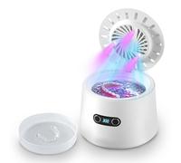 Pulitore Ultrasuoni， 48000Hz Pulitore Gioielli Ultrasuoni， Lampada UV Lavatrice Ultrasuoni per Apparecchio Denti Protesi Dentali Retainer Anelli Collane(bianco)