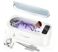 Pulitore Ultrasuoni, 55000Hz Vasca Ultrasuoni, 350ml Lavatrice Ultrasuoni con Display LED, 4 Modalità Ultrasonic Cleaner con Luci UV per Gioielli, Occhiali, Apparecchi Dentali, Orologi, Anelli
