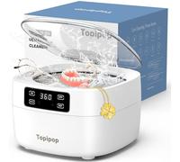 Pulitore Ultrasuoni, Lavatrice Ultrasuoni48 kHz, Pulitore a Ultrasuoni da 750 ml, Ultrasonic Cleaner Professionale per la Pulizia di Occhiali, Gioielli, Orologi, Anelli, Protesi Dentarie (Bianco)