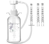 Pulitore vaginale 300ml Doccia vaginale a pressione manuale per donne Detergente anale riutilizzabile sicuro antiriflusso con 2 ugelli Kit di pulizia portatile