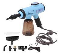 Pulitore vapore portatile,macchina pulizia portatile,potenza elevata 1200 W,regolazione 3 livelli,risciacquo alta pressione,con bottiglia d'acqua 600 nl for il trattamento delle macchie(Blue,220V)