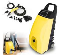 Pulitori a vapore, pulitori a vapore portatili ad alta pressione, pulitori a vapore ad alta pressione da 2500 W con 9 testine a spazzola per tappeti, forni, piastrelle del bagno e interni auto Yellow